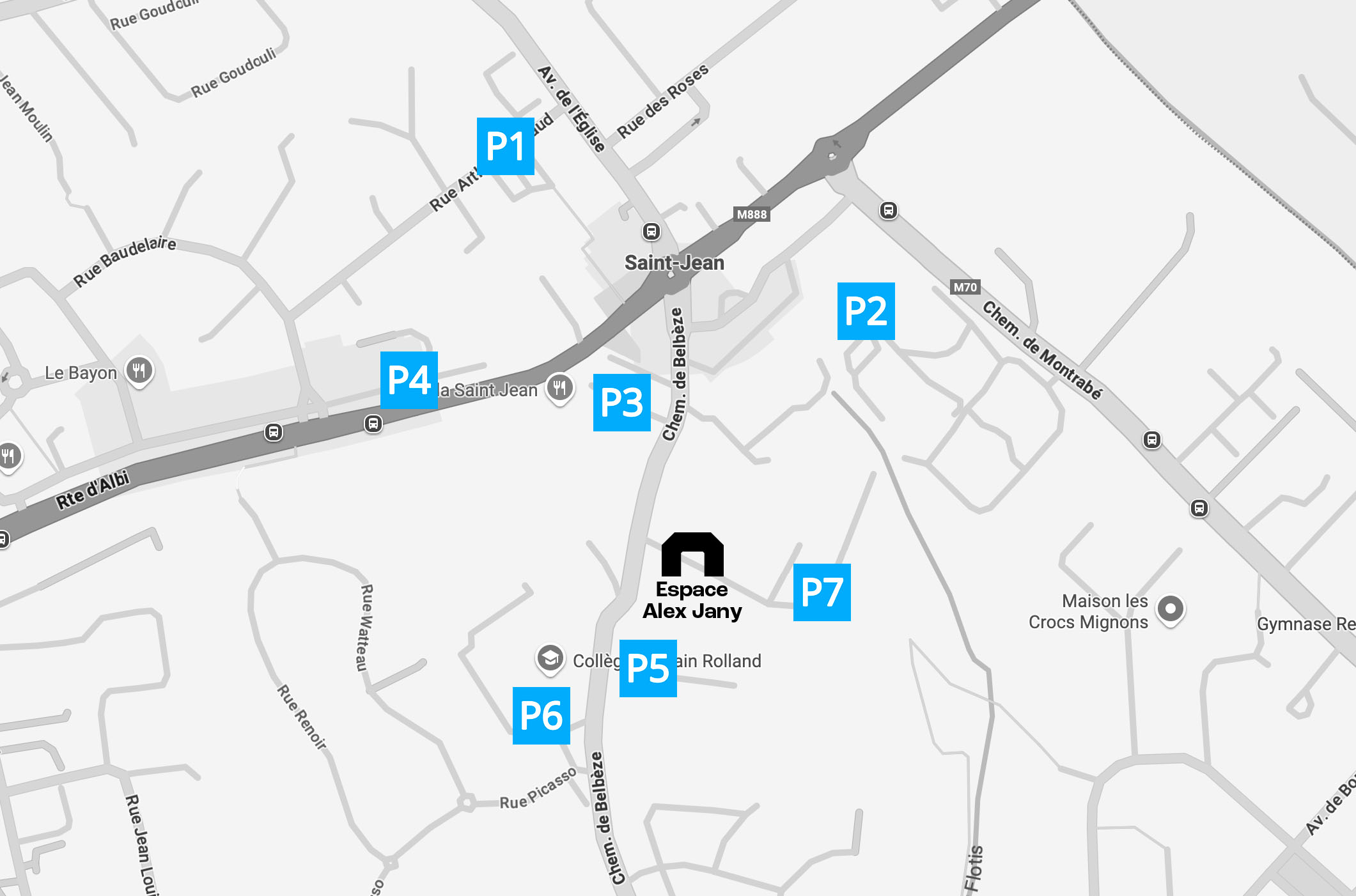 Plan des parkings d'événement